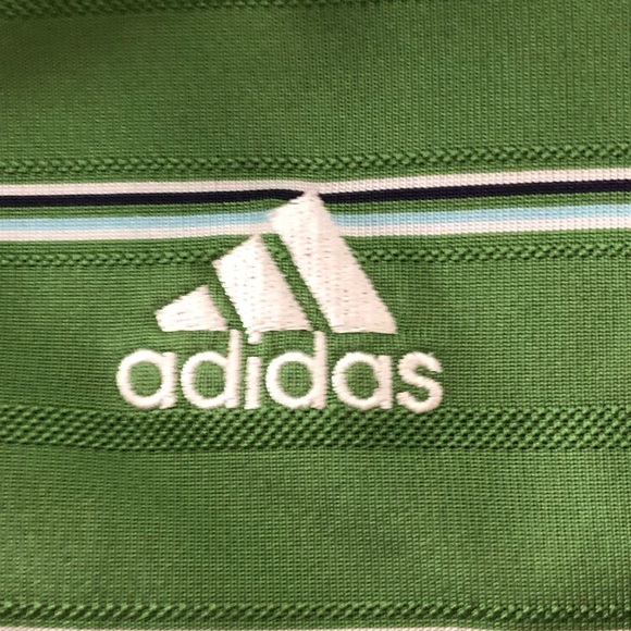 ADIDAS GOLF SHIRT Sz XL Climalite stripes green - Picture 2 of 8